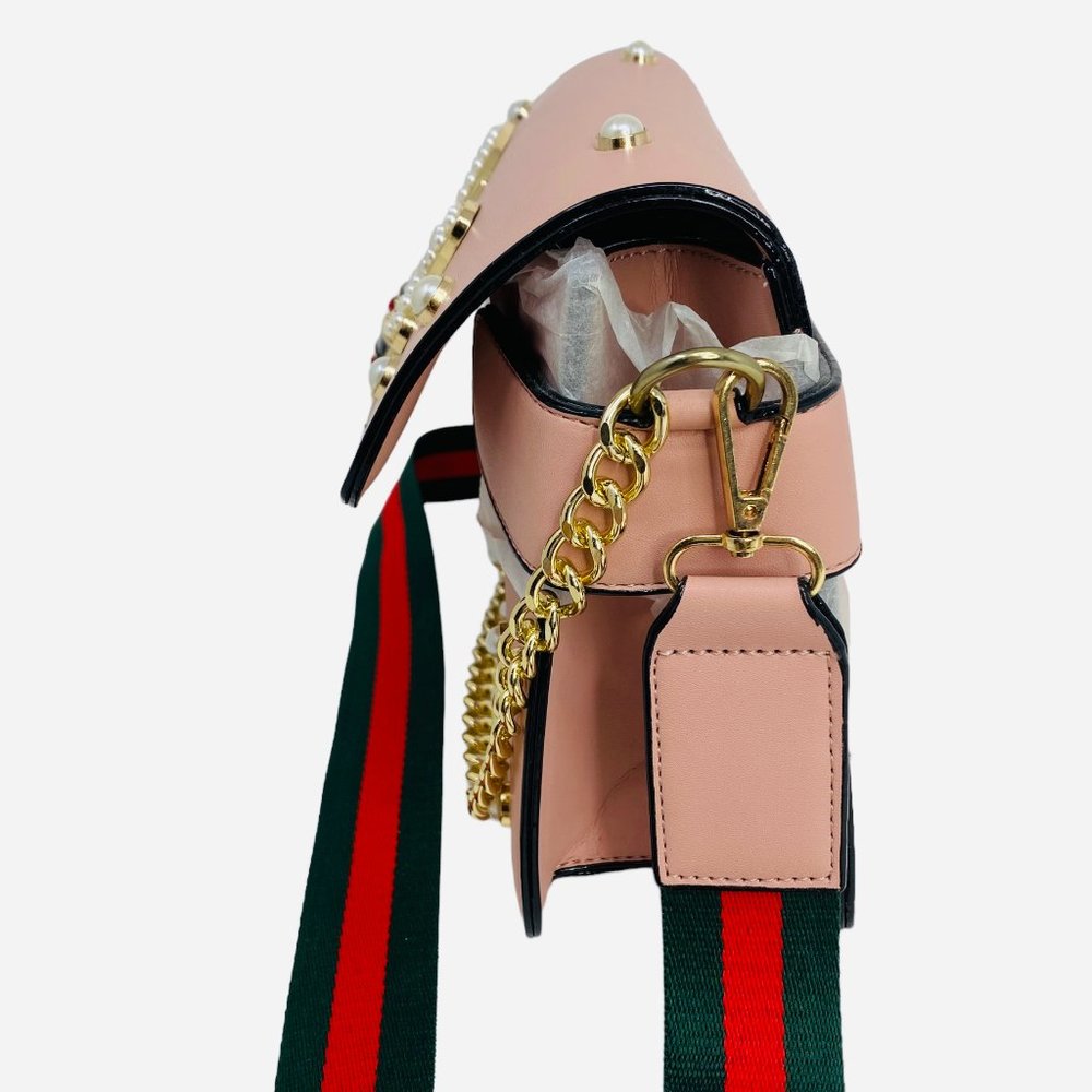 Trendy Pink Bee Bag w/ Wide Shoulder Strap - Picture 7 of 10